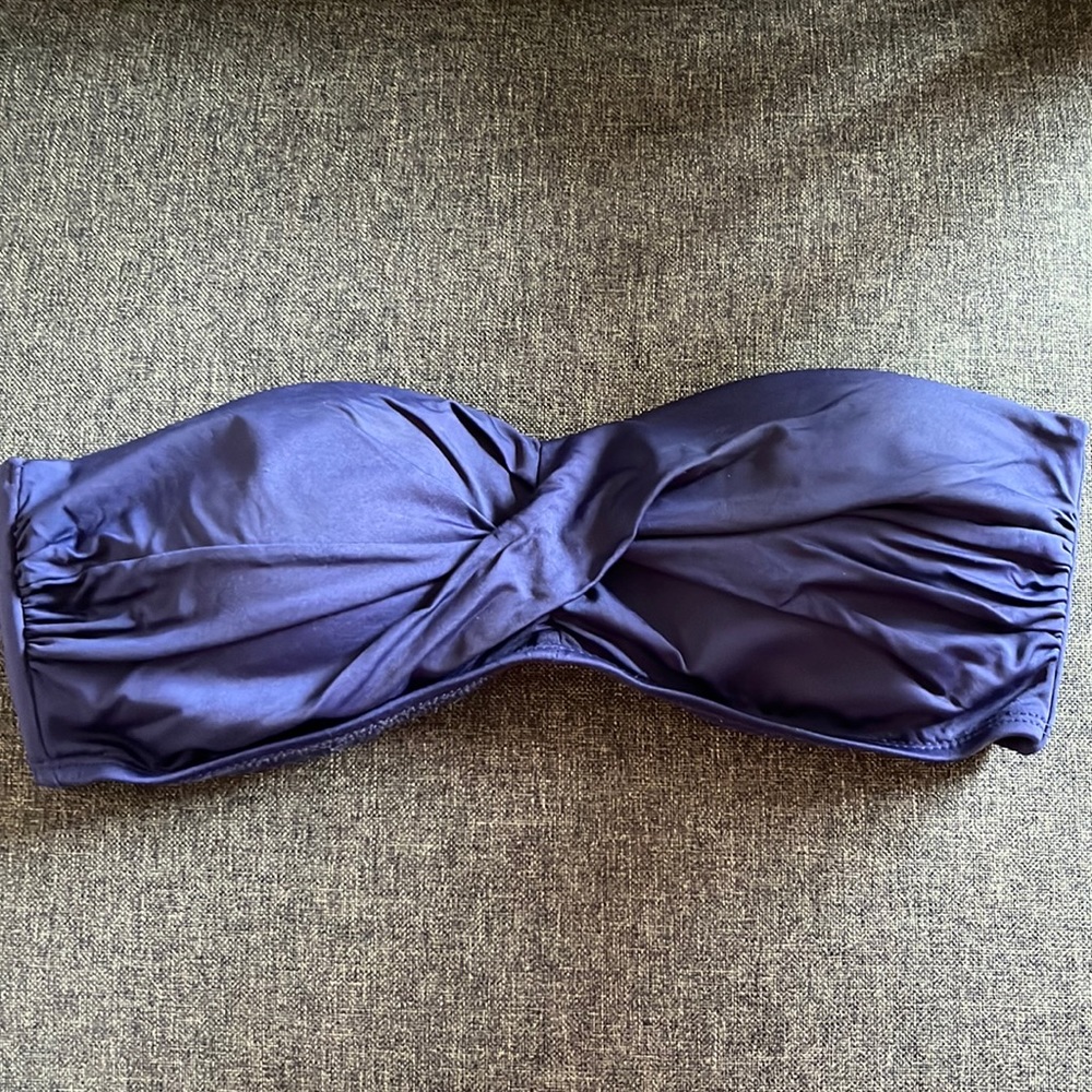 Navy Blue Strapless Bikini Top